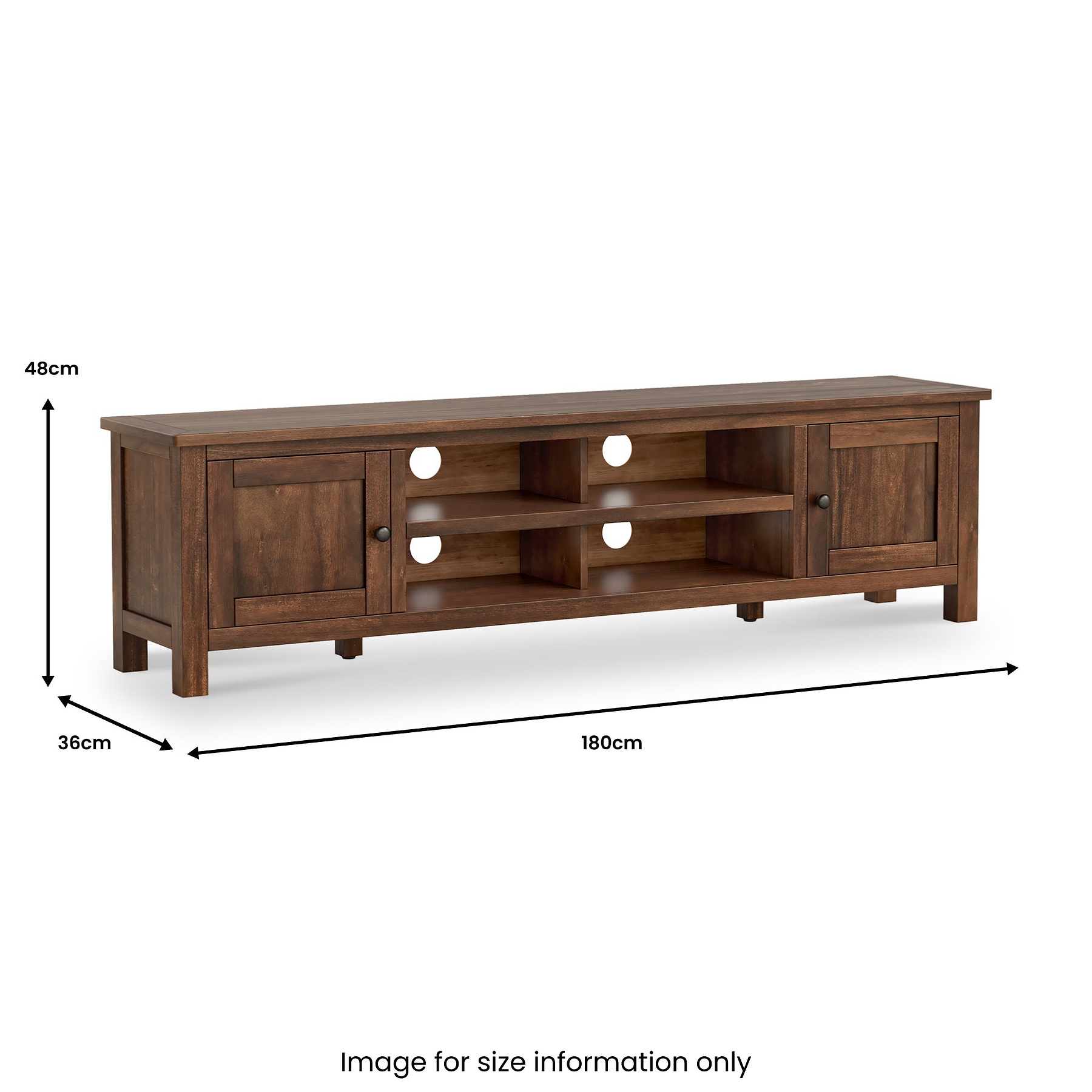 Duchy Acacia 180cm Extra Wide TV Unit from Roseland Furniture