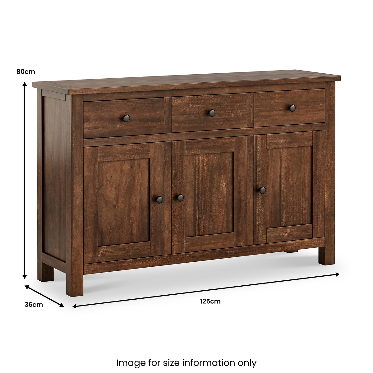 Duchy Acacia 3 Drawer Large Sideboard from Roseland Furniture