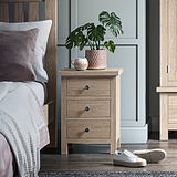 Trelan Oak 3 Drawer Bedside Cabinet 
from Roseland Furniture