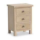 Trelan-Oak-3-Drawer-Bedside-Table-Cabinet from Roseland Furniture