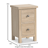 Trelan-Oak-2-Drawer-Slim-Bedside-Table-Cabinet from Roseland Furniture