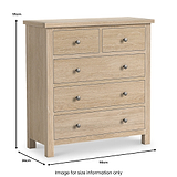 Trelan-Oak-2-Over-3-Drawer-Chest-of-Drawers from Roseland Furniture
