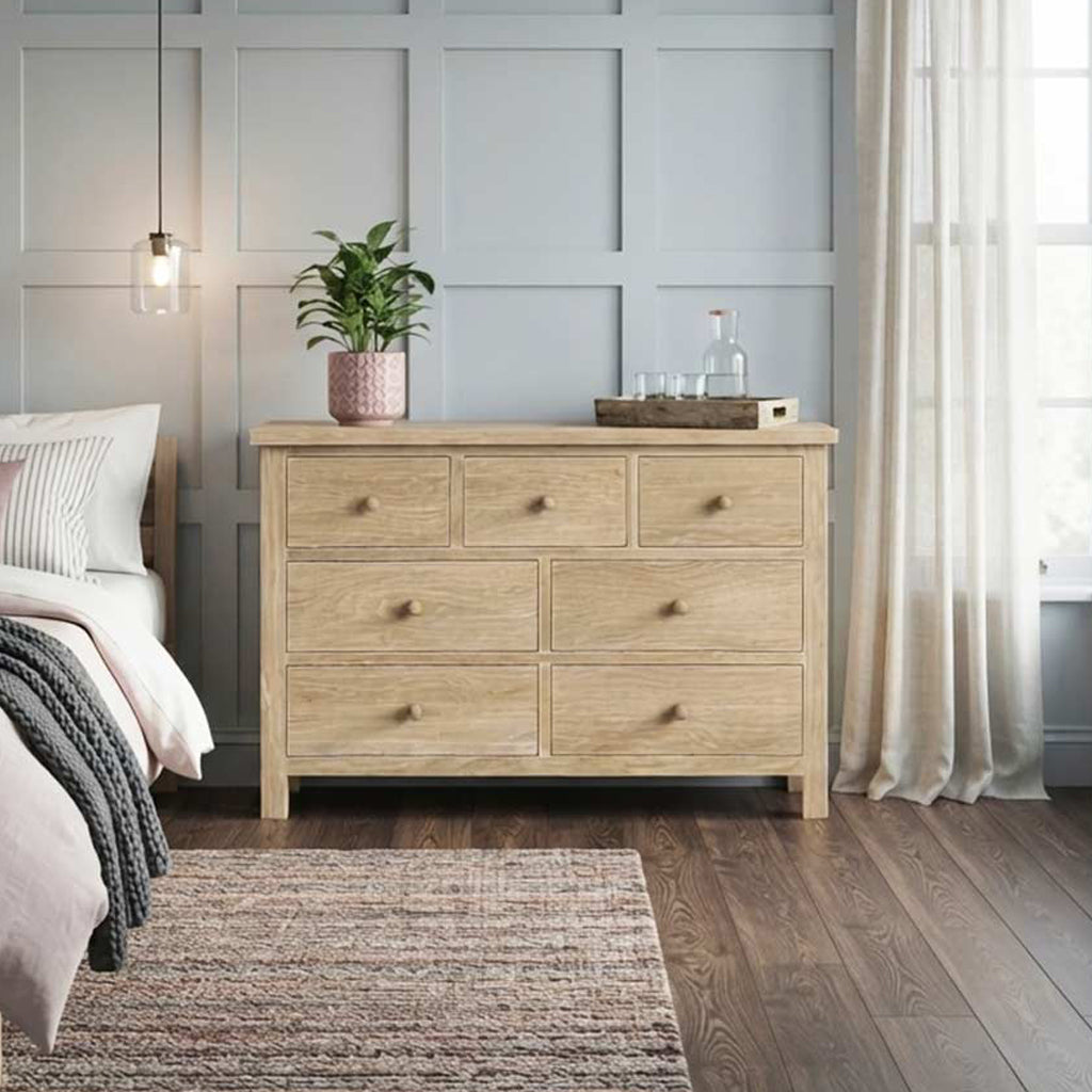 Trelan-Oak-3-Over-4-Drawer-Chest-of-Drawers from Roseland Furniture