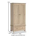 Trelan Oak Double Wardrobe dimensions