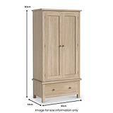 Trelan Oak Double Wardrobe dimensions