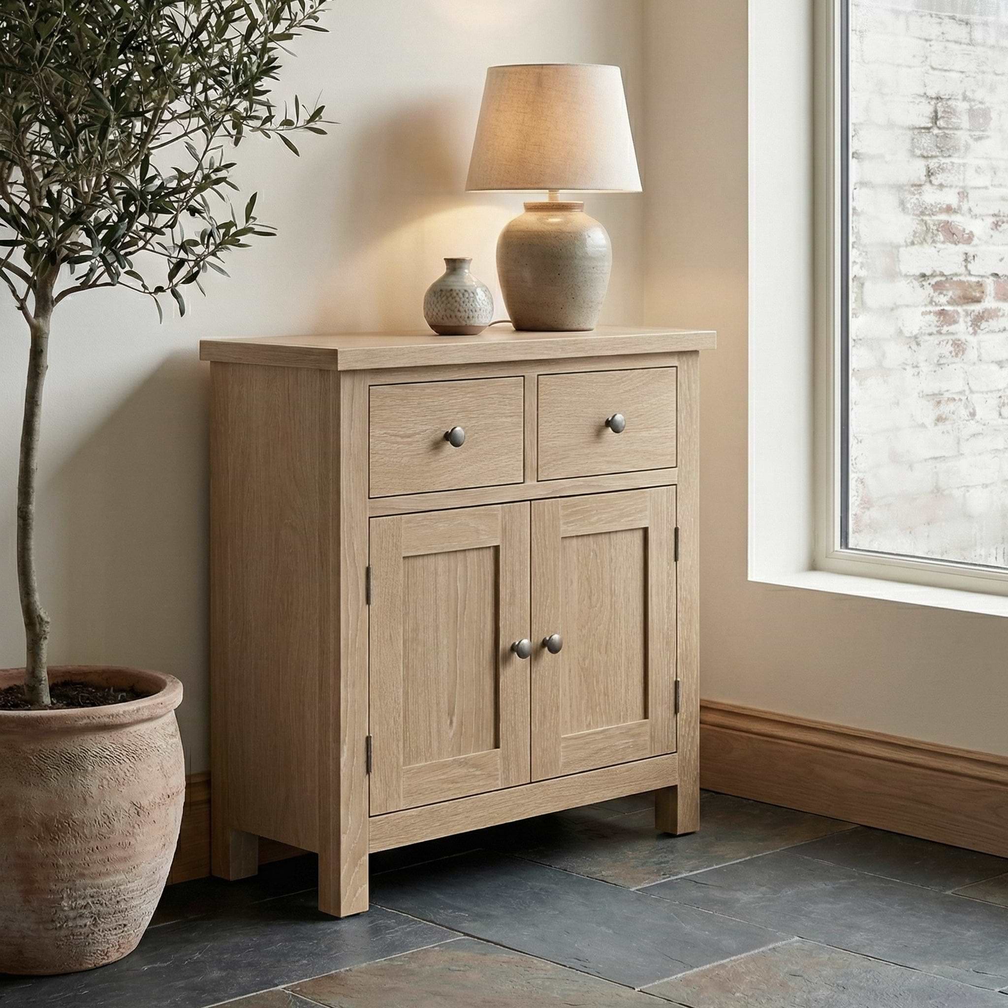 Trelan Oak Mini Sideboard Cabinet from Roseland Furniture