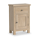 Trelan Oak Single Drawer Small Cupboard from Roseland Furniture