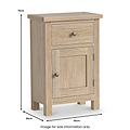 Trelan Oak Single Drawer Small Cupboard from Roseland Furniture - Size Guide