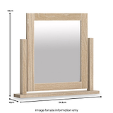 Trelan-Oak-Vanity-Mirror from Roseland Furniture