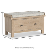 Trelan-Oak-Storage-Bench-w-Drawer from Roseland Furniture