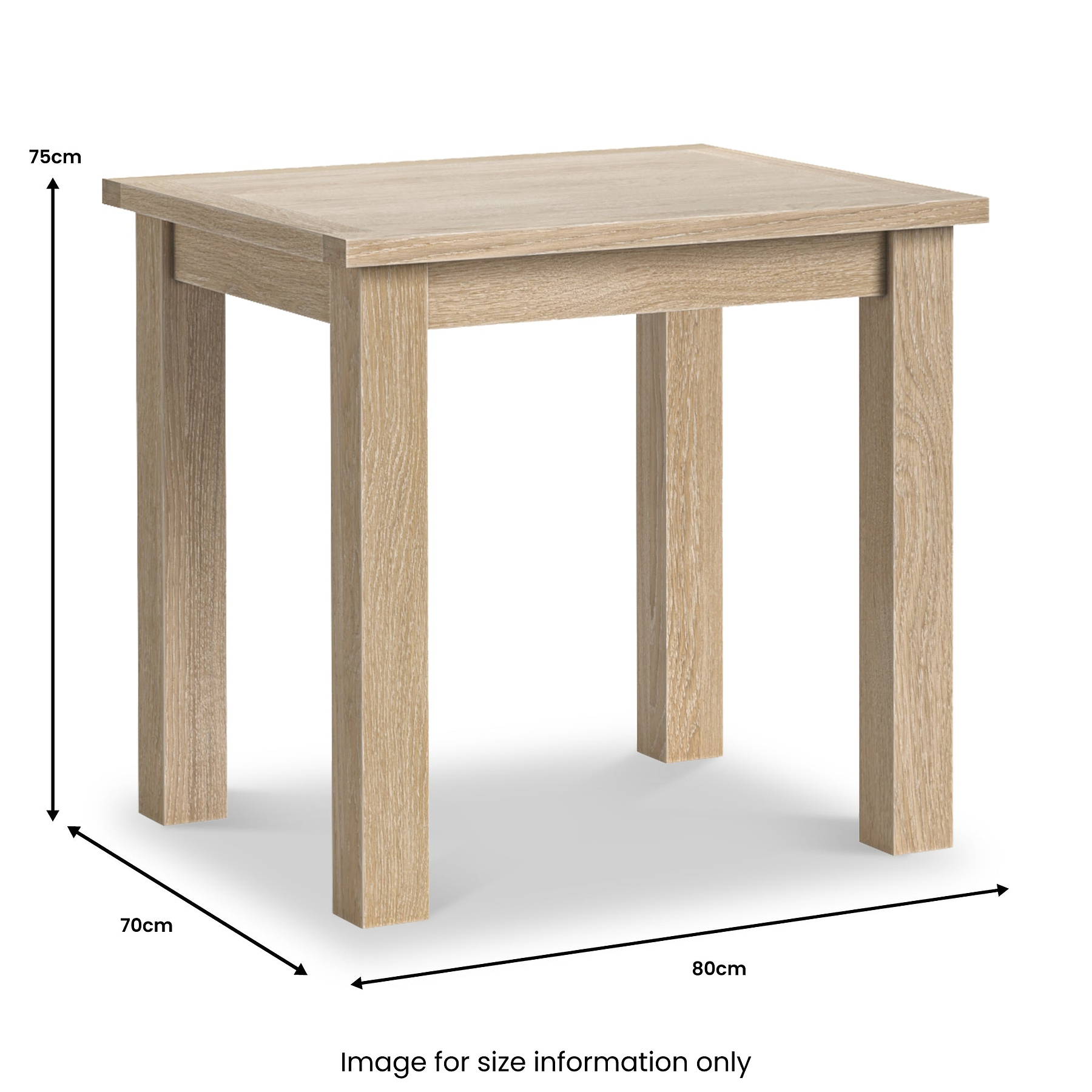 Trelan-Oak-80cm-Square-Bistro-Dining-Table from Roseland Furniture
