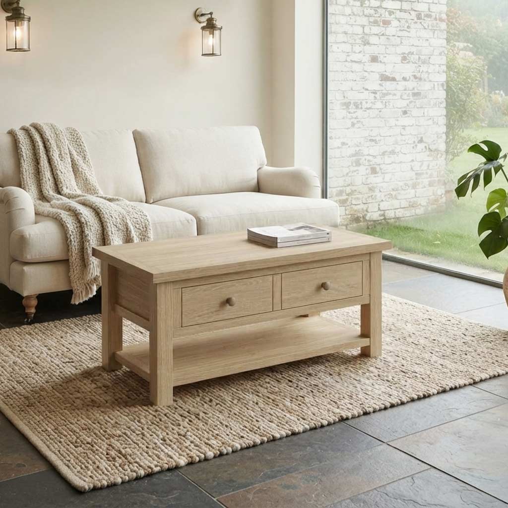 Trelan-Oak-Coffee-Table-w-Shelf from Roseland Furniture