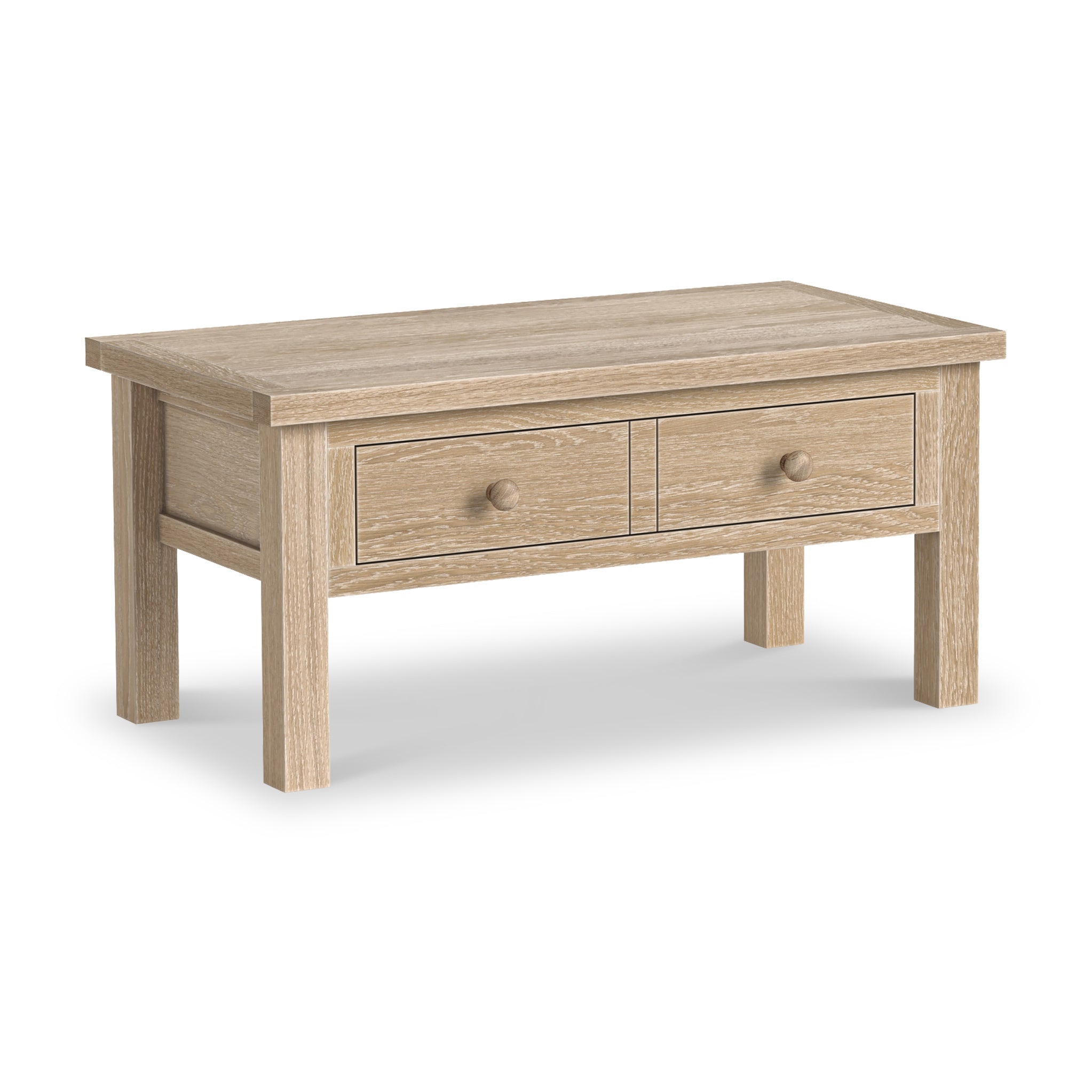 Trelan Washed Oak Coffee Table with Drawer for Living Room | Roseland