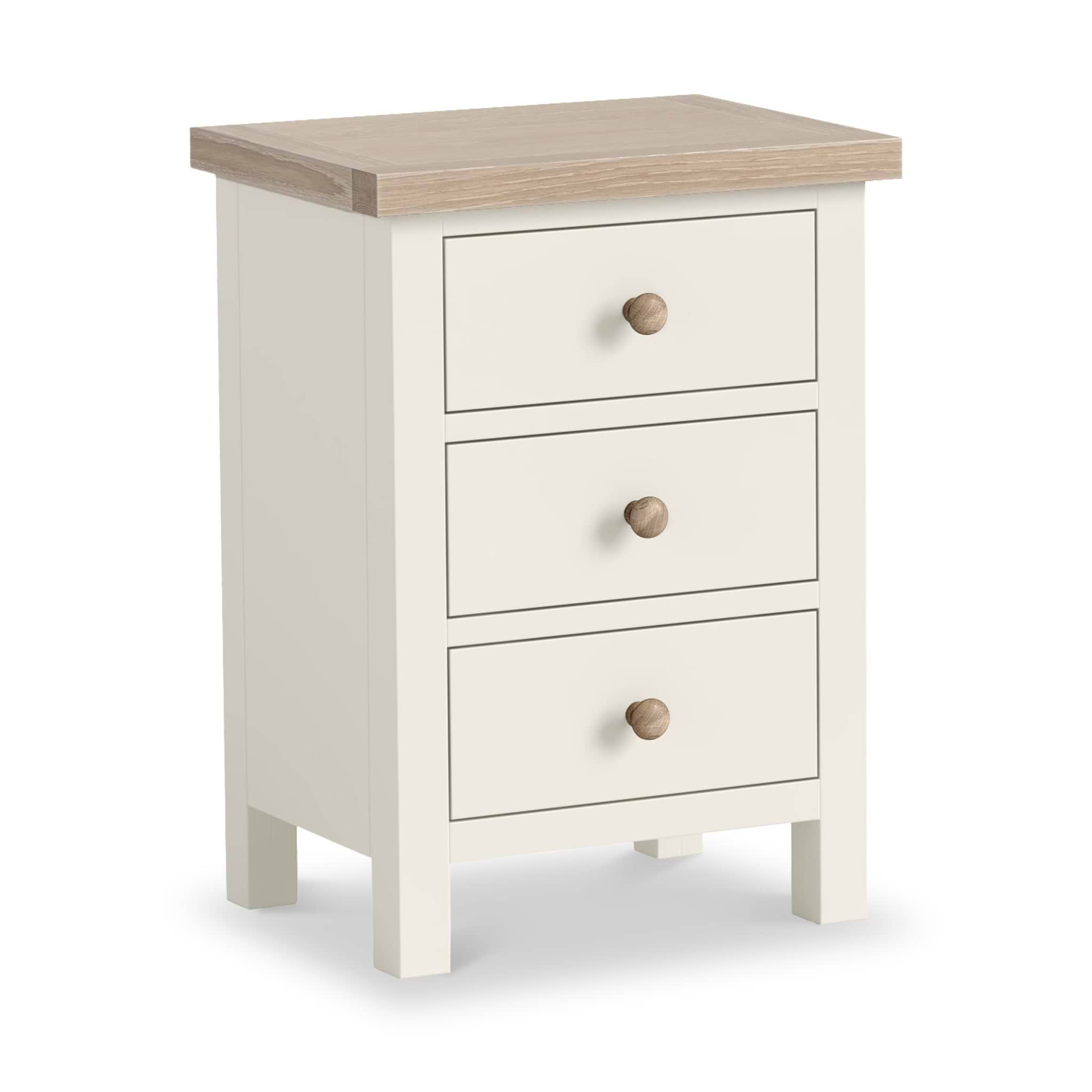 Trelan Painted 3 Drawer Bedside Coconut from Roseland Furniture