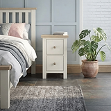 Trelan Painted 2 Drawer Slim Bedside Coconut from Roseland Furniture