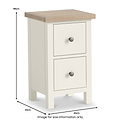 Trelan Painted 2 Drawer Slim Bedside Coconut from Roseland Furniture