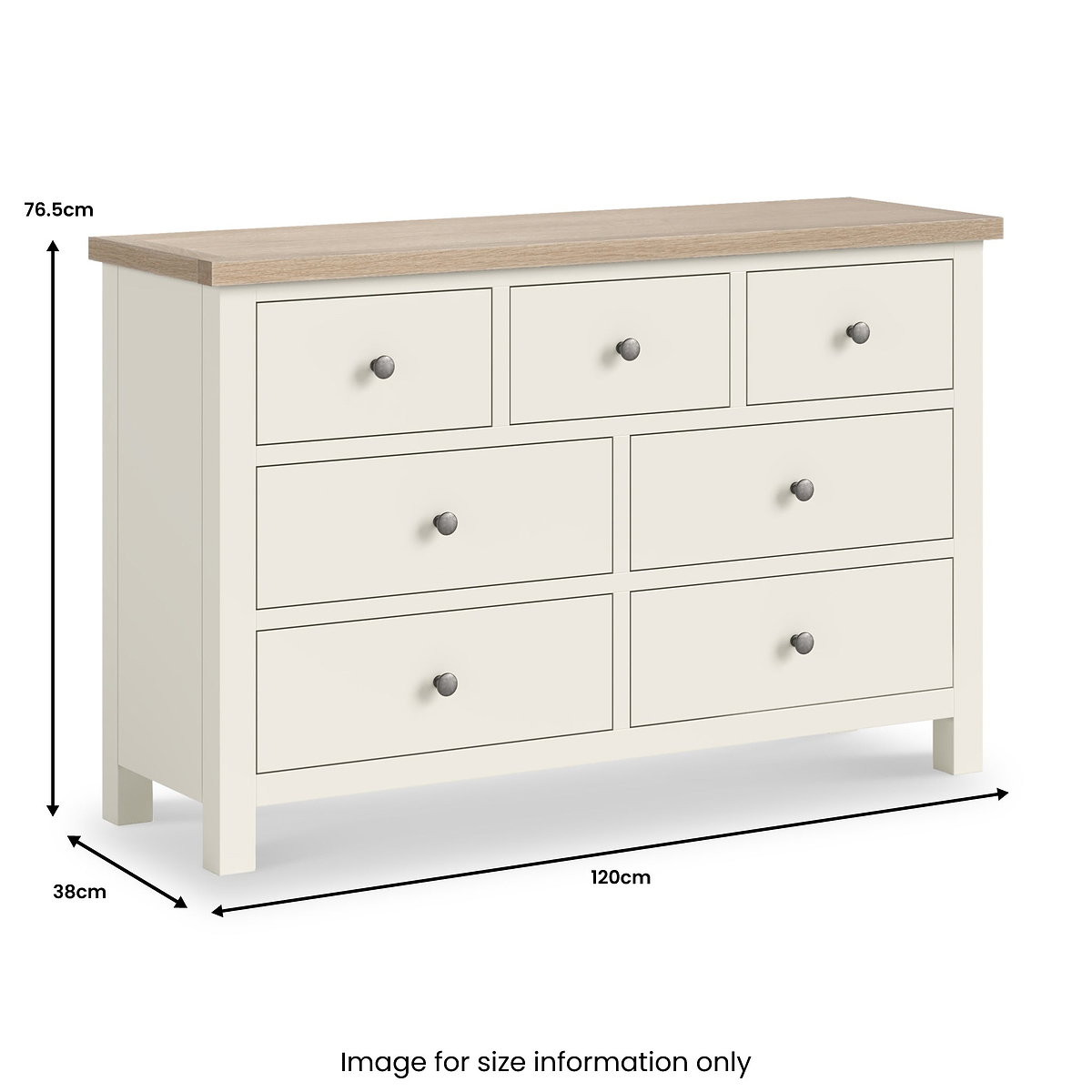 Trelan Painted 3 Over 4 Drawer Chest Coconut from Roseland Furniture