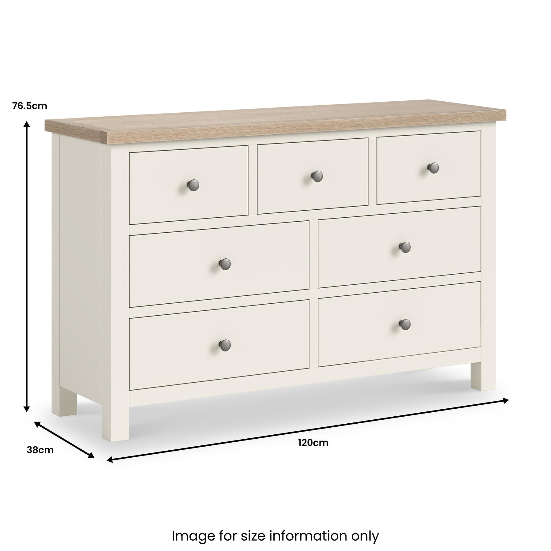 Trelan Painted 3 Over 4 Drawer Chest Coconut from Roseland Furniture