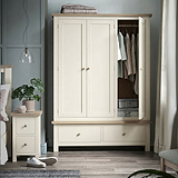 Trelan Painted 2 Drawer Triple Wardrobe Coconut from Roseland Furniture