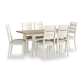 Trelan Painted Boucle Slatted Back Dining Chair Charcoal Coconut from Roseland Furniture