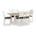 Trelan Painted Boucle Slatted Back Dining Chair Charcoal Coconut from Roseland Furniture