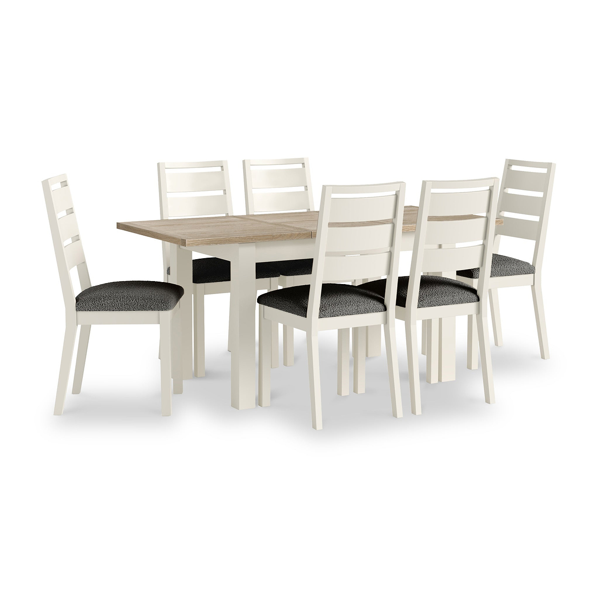 Trelan Painted Boucle Slatted Back Dining Chair Charcoal Coconut from Roseland Furniture