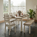 Trelan Painted 120 165cm Ext Dining Table Coconut from Roseland Furniture