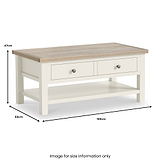 Trelan Painted Coffee Table w Shelf Coconut from Roseland Furniture