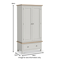 Trelan Painted Double Wardrobe Dimensions from Roseland Furniture
