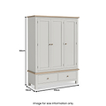 Trelan Painted 2 Drawer Triple Wardrobe Light Grey from Roseland Furniture