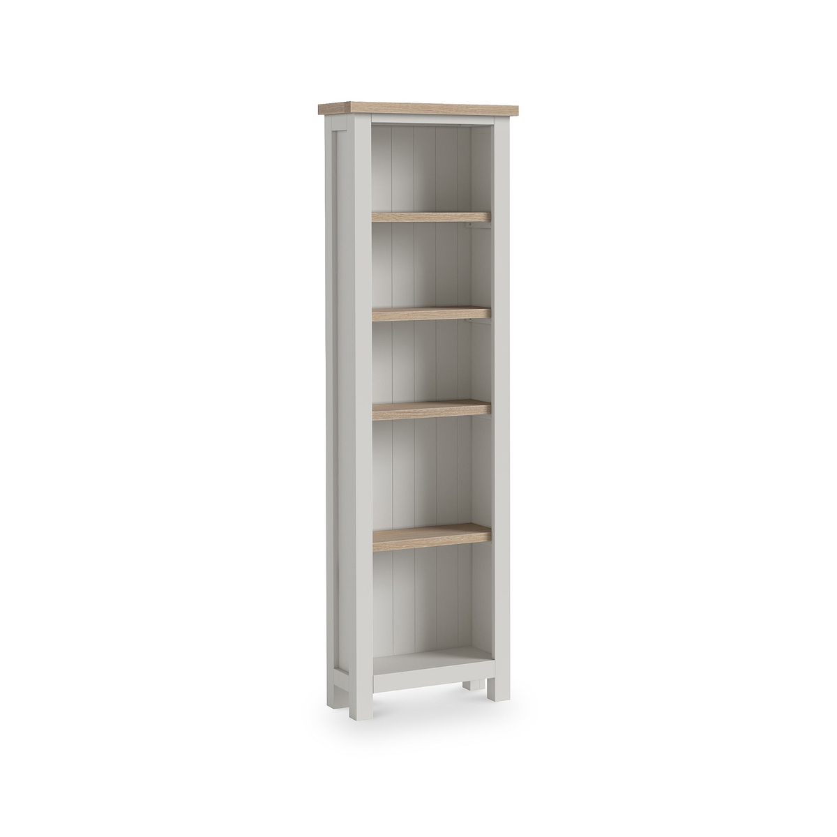 Trelan Painted Slim Bookcase Light Grey from Roseland Furniture
