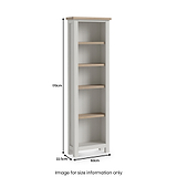 Trelan Painted Slim Bookcase Light Grey from Roseland Furniture