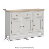 Trelan Painted Large Sideboard Light Grey from Roseland Furniture