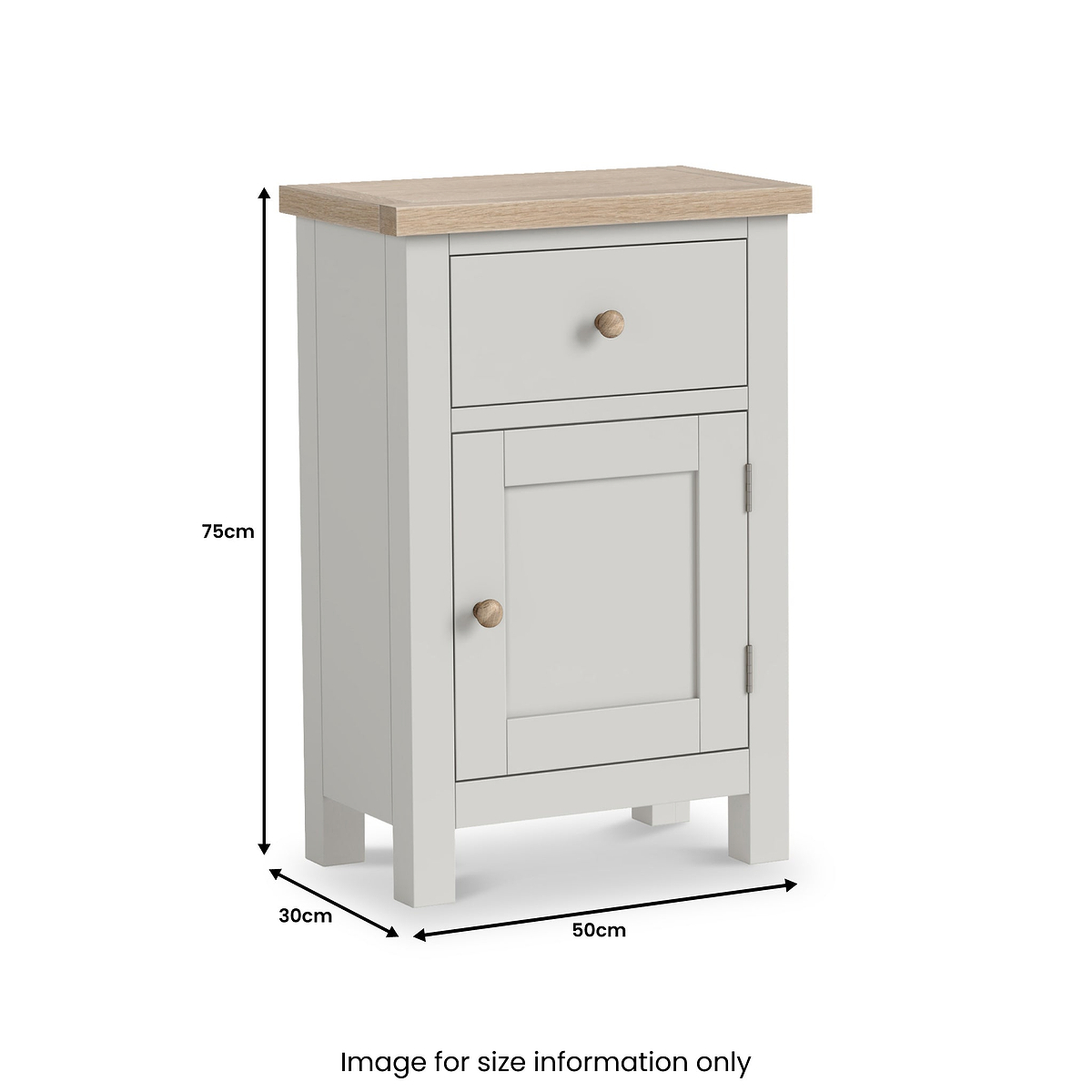 Trelan Painted Single Drawer Small Cupboard Light Grey from Roseland Furniture