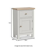Trelan Painted Single Drawer Small Cupboard Light Grey from Roseland Furniture