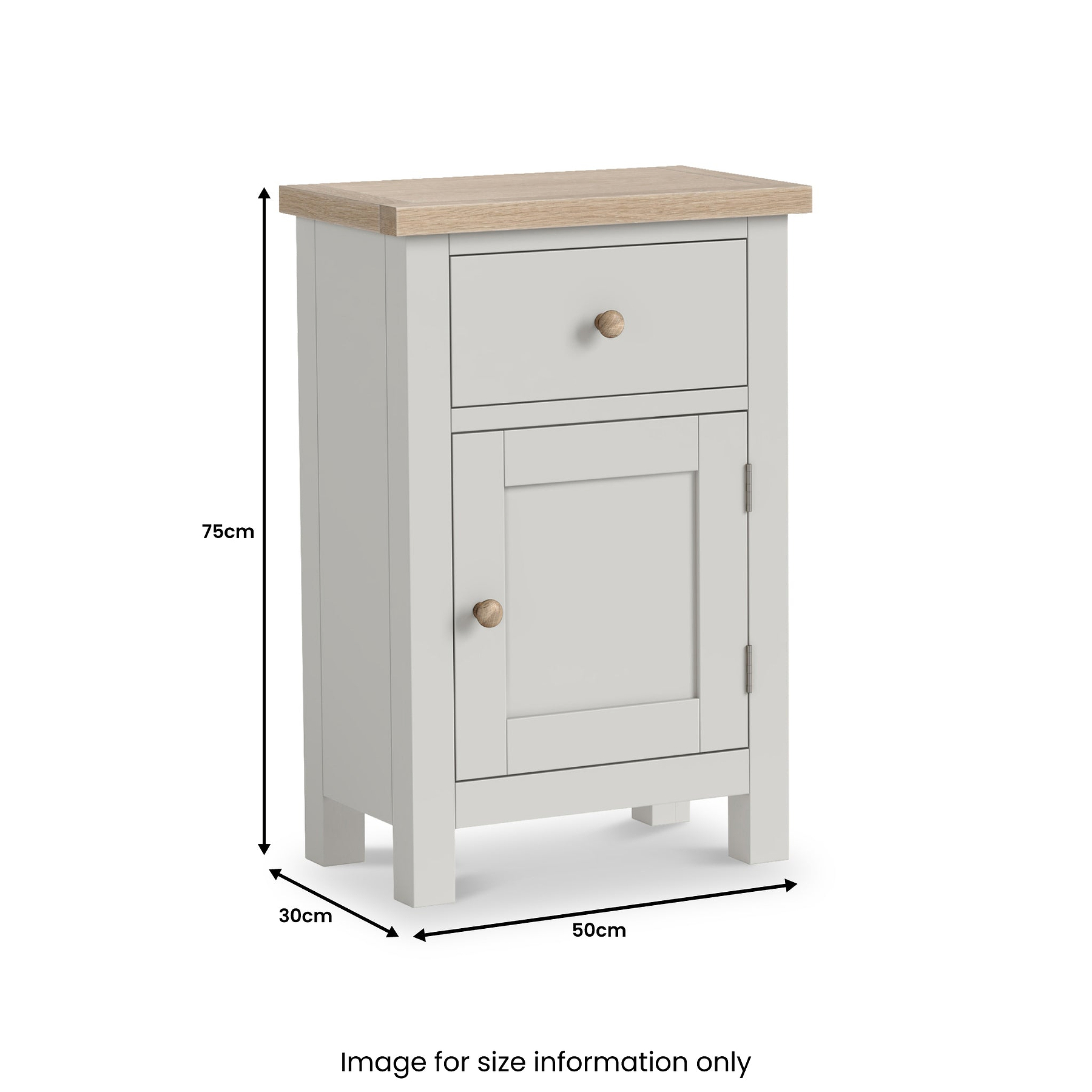 Trelan Painted Single Drawer Small Cupboard Light Grey from Roseland Furniture