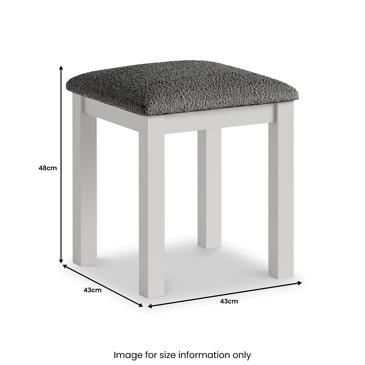 Trelan Painted Boucle Dressing Table Stool Light Grey from Roseland Furniture