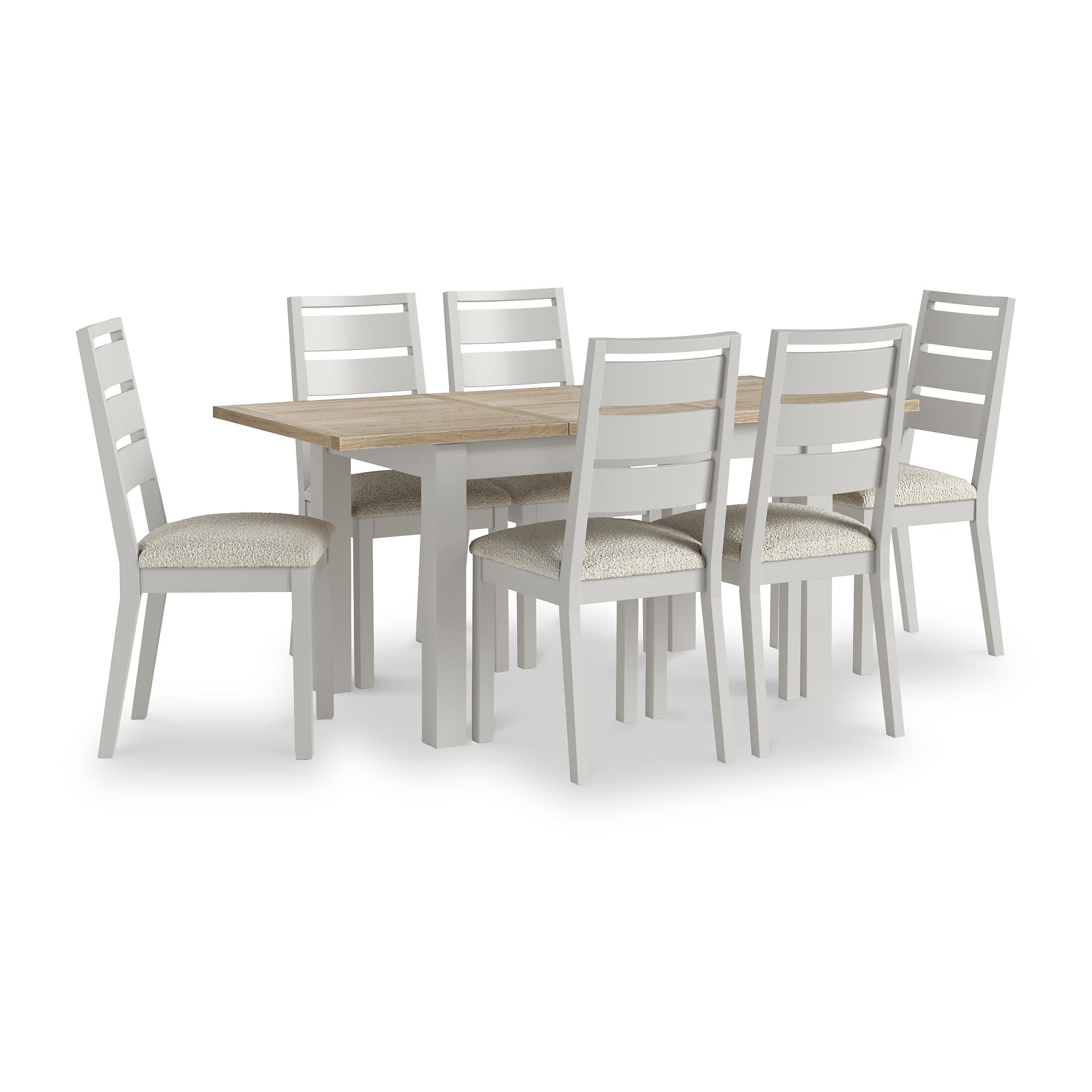 Trelan Painted Boucle Slatted Back Dining Chair Charcoal Light Grey from Roseland Furniture