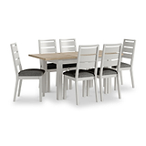 Trelan Painted Boucle Slatted Back Dining Chair Charcoal Light Grey from Roseland Furniture