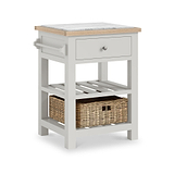 Trelan Painted Marble Top Kitchen Island Light Grey from Roseland Furniture