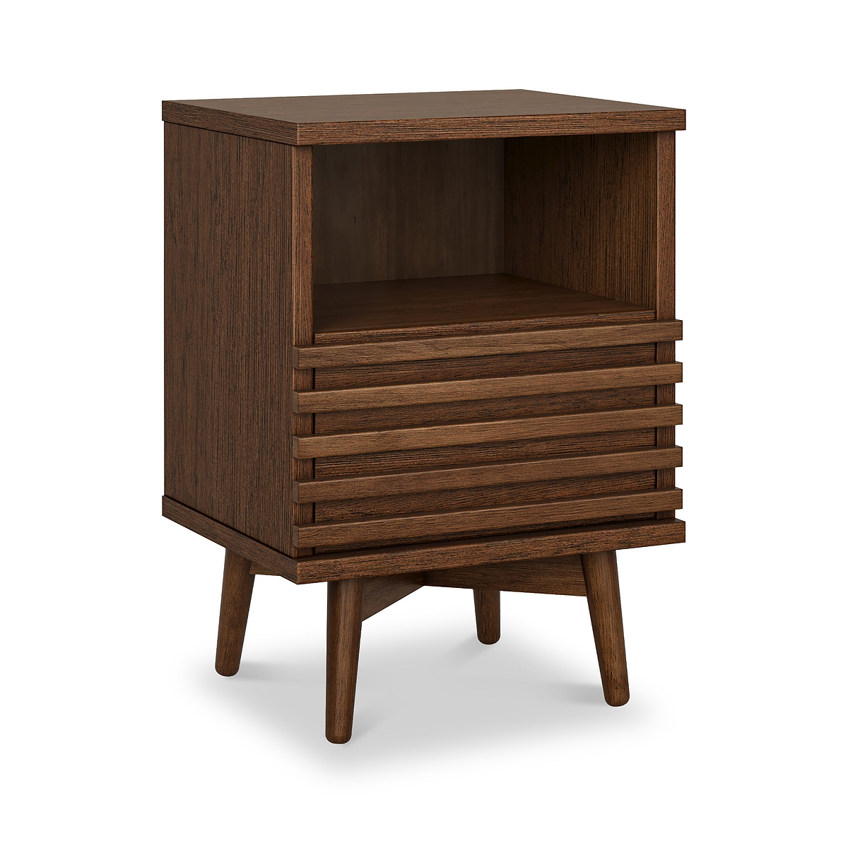 Kari-oak-slim-bedside-dark-stain from Roseland Furniture