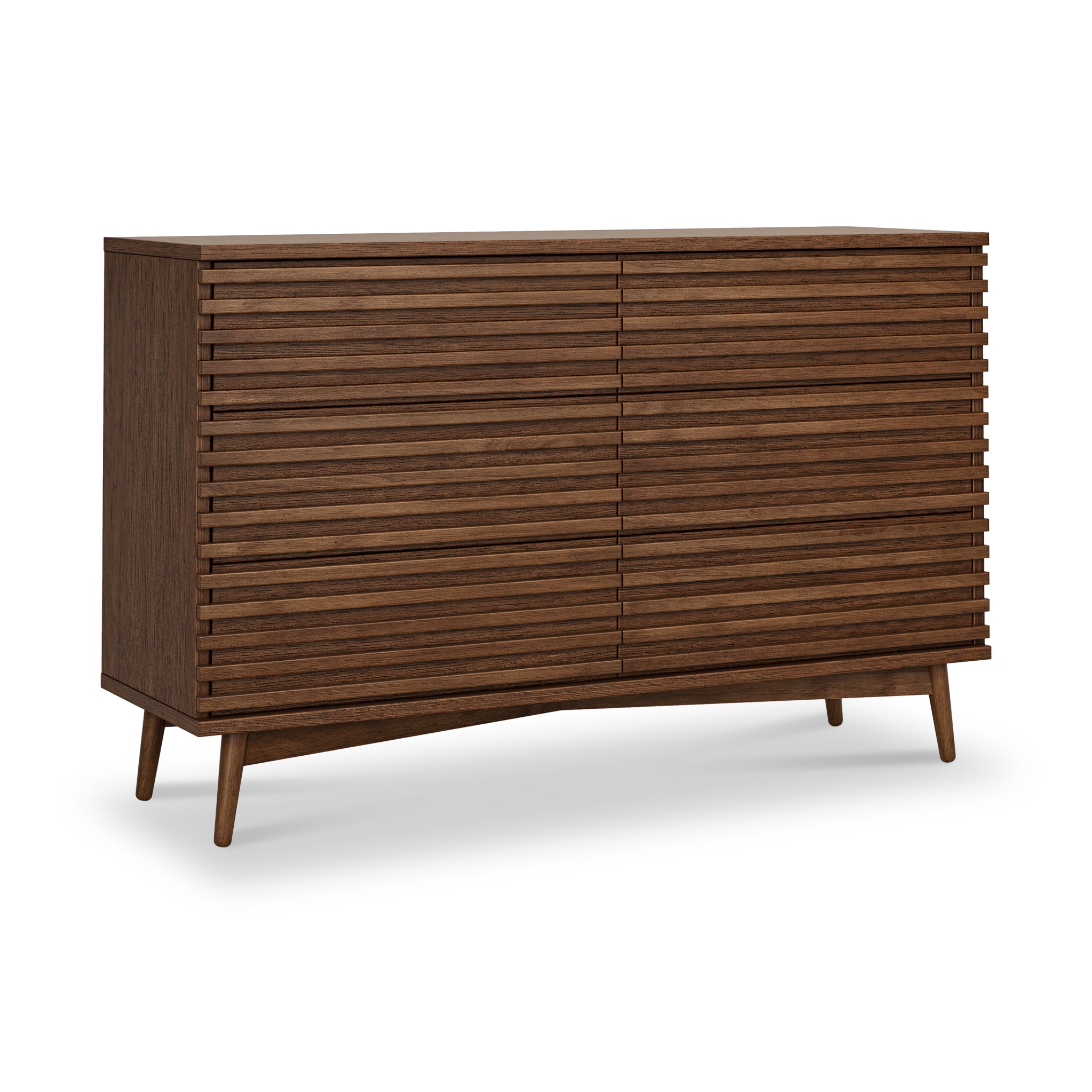 Kari Dark Oak 6 Drawer Chest of Drawers, Scandi Storage | Roseland