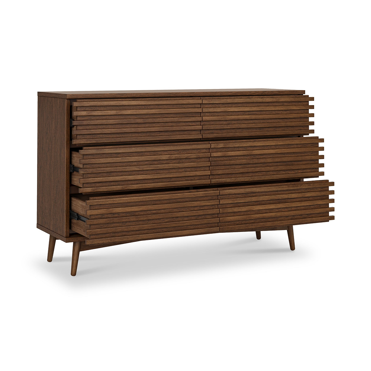 Kari-oak-6-drawer-chest-dark-stain from Roseland Furniture