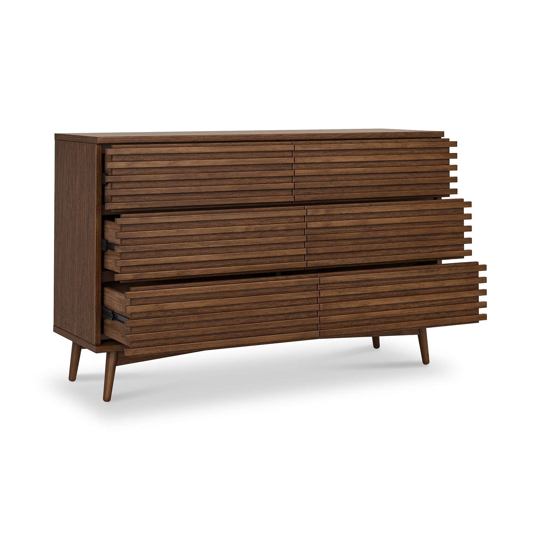 Kari-oak-6-drawer-chest-dark-stain from Roseland Furniture