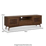 Kari-oak-150cm-wide-tv-unit-dark-stain from Roseland Furniture