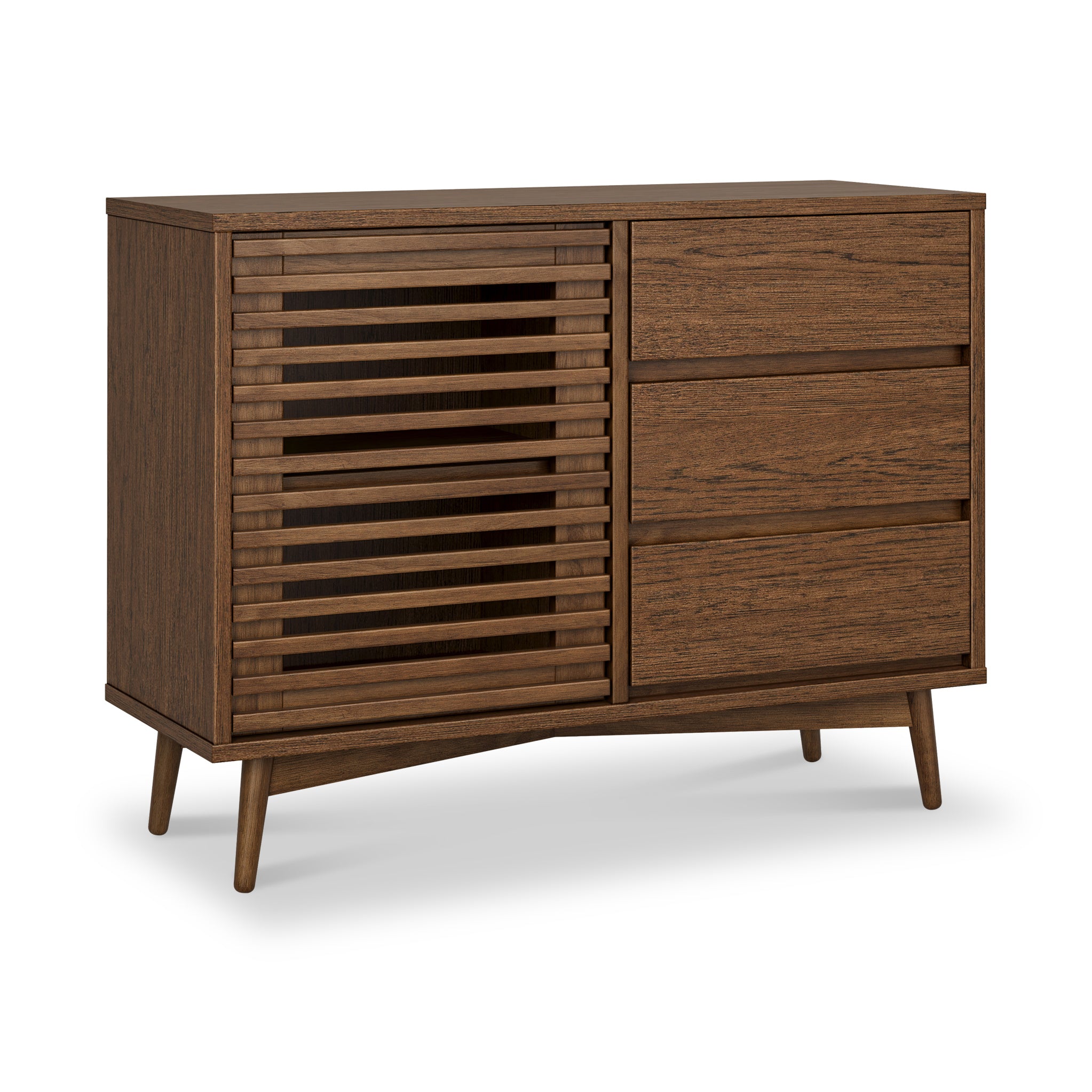 Kari Dark Oak Small Sideboard Cabinet, Mid Century Storage | Roseland