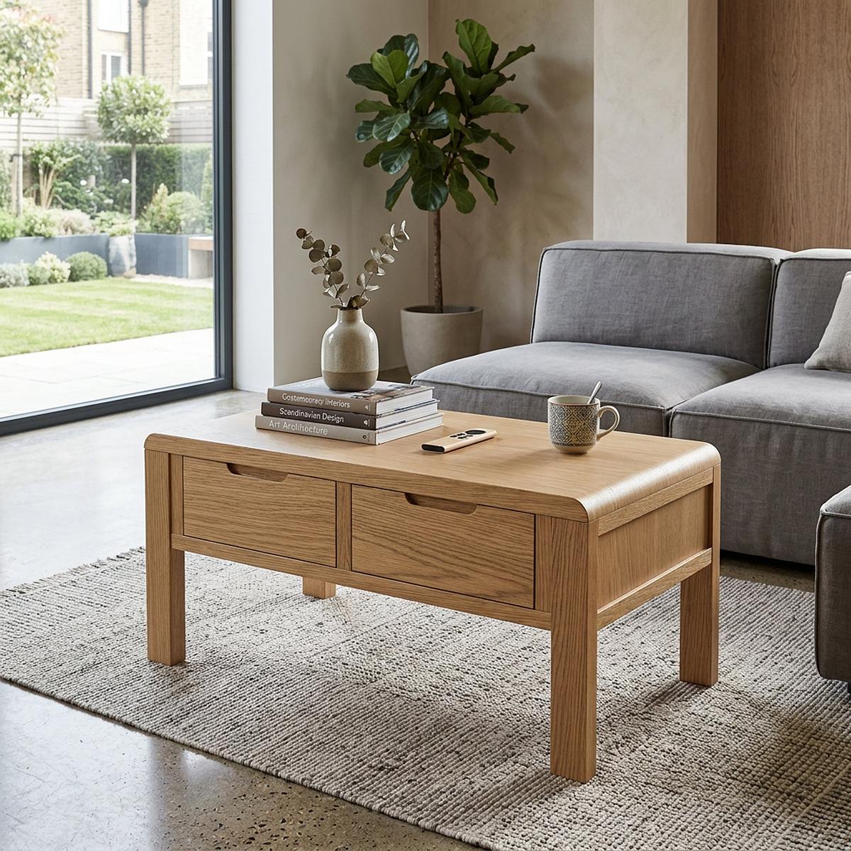 Penryn Oak 2 Drawer Coffee Table from Roseland Furniture