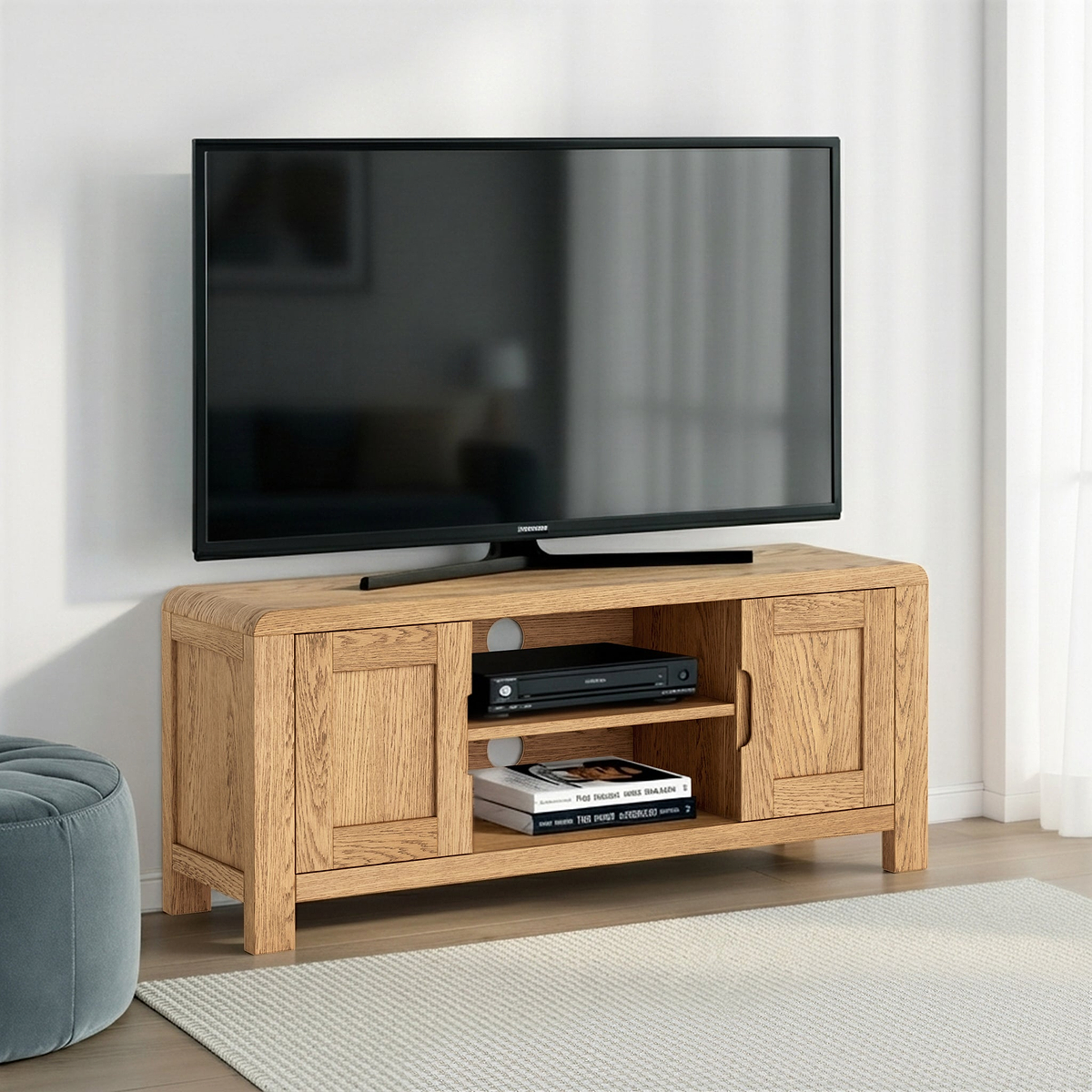 Penryn Oak 120cm TV Unit from Roseland Furniture