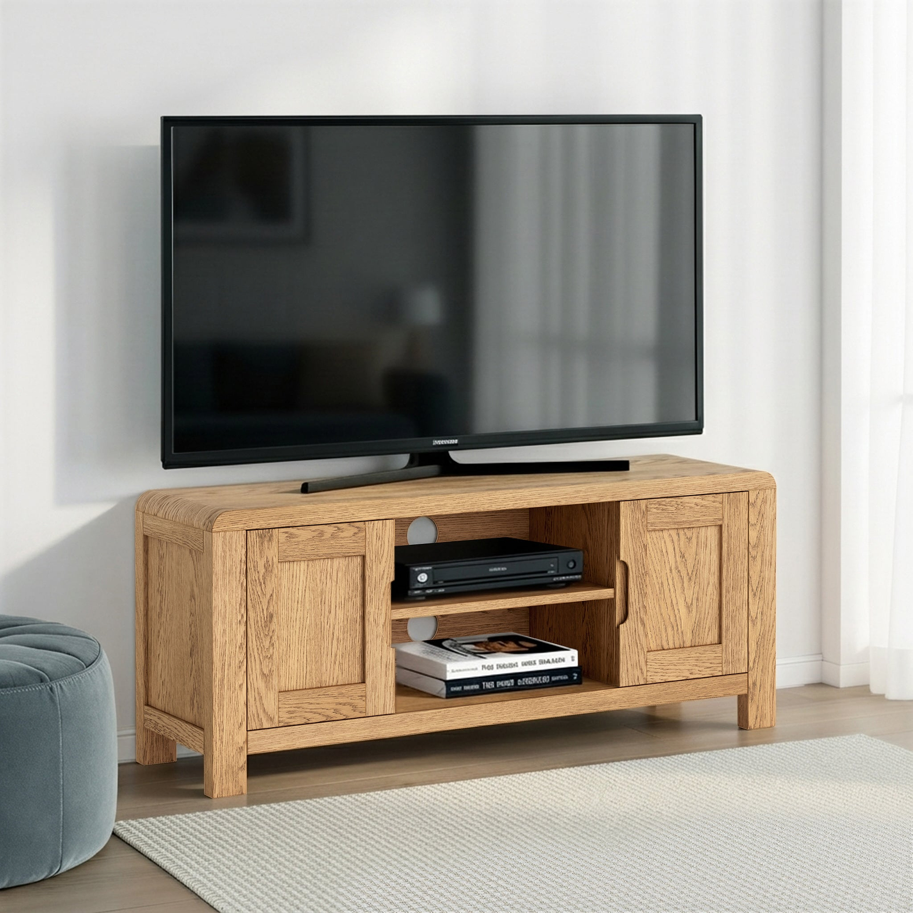Penryn Oak 120cm TV Unit from Roseland Furniture