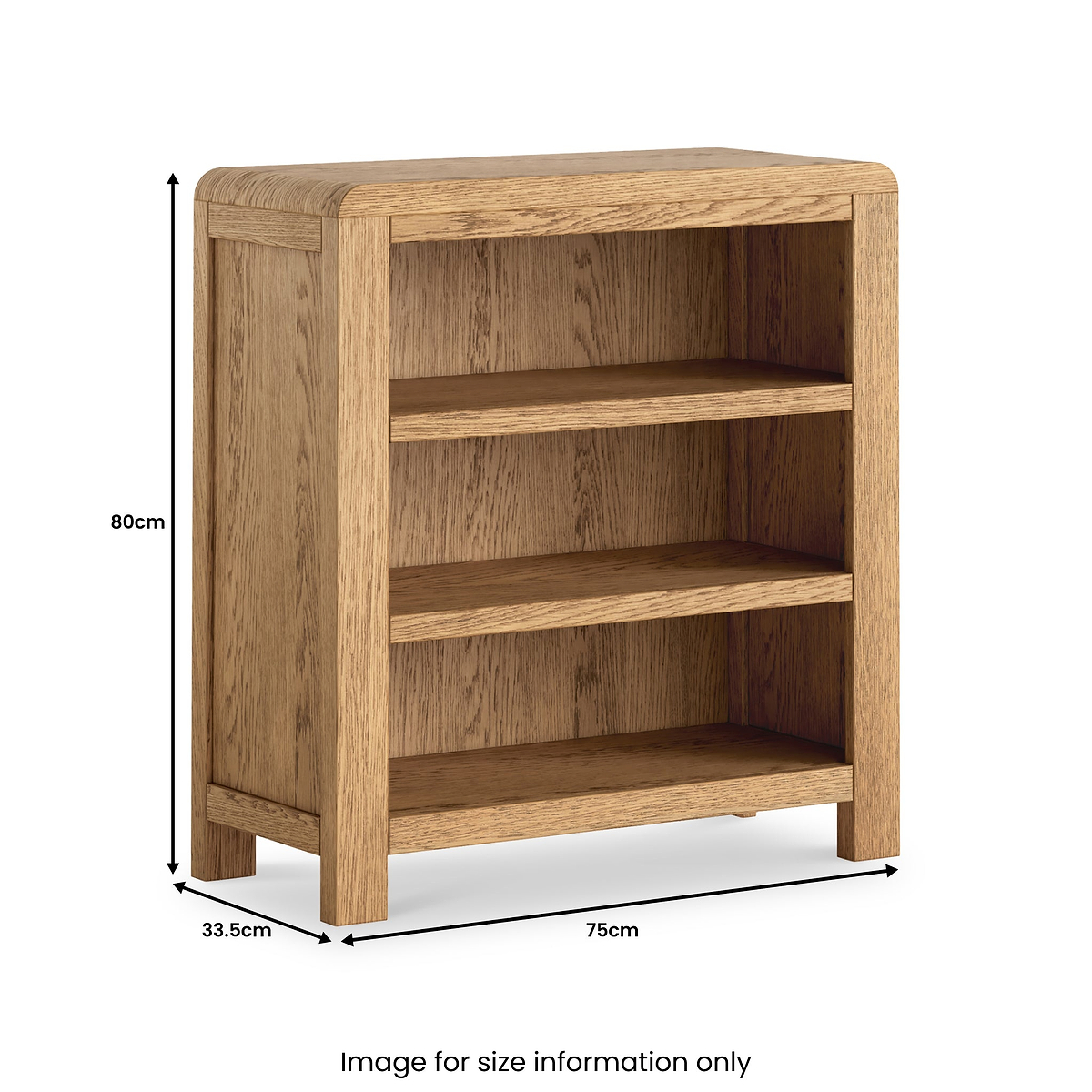 Penryn Oak Low Bookcase from Roseland Furniture